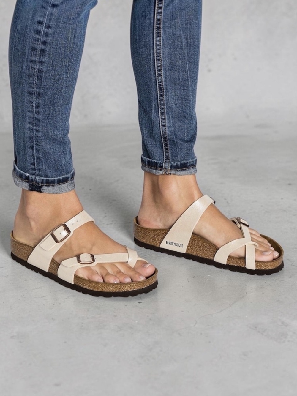 Birkenstock Mayari Sandal in Antique Lace (Pearl/Cream) Size EU 38
